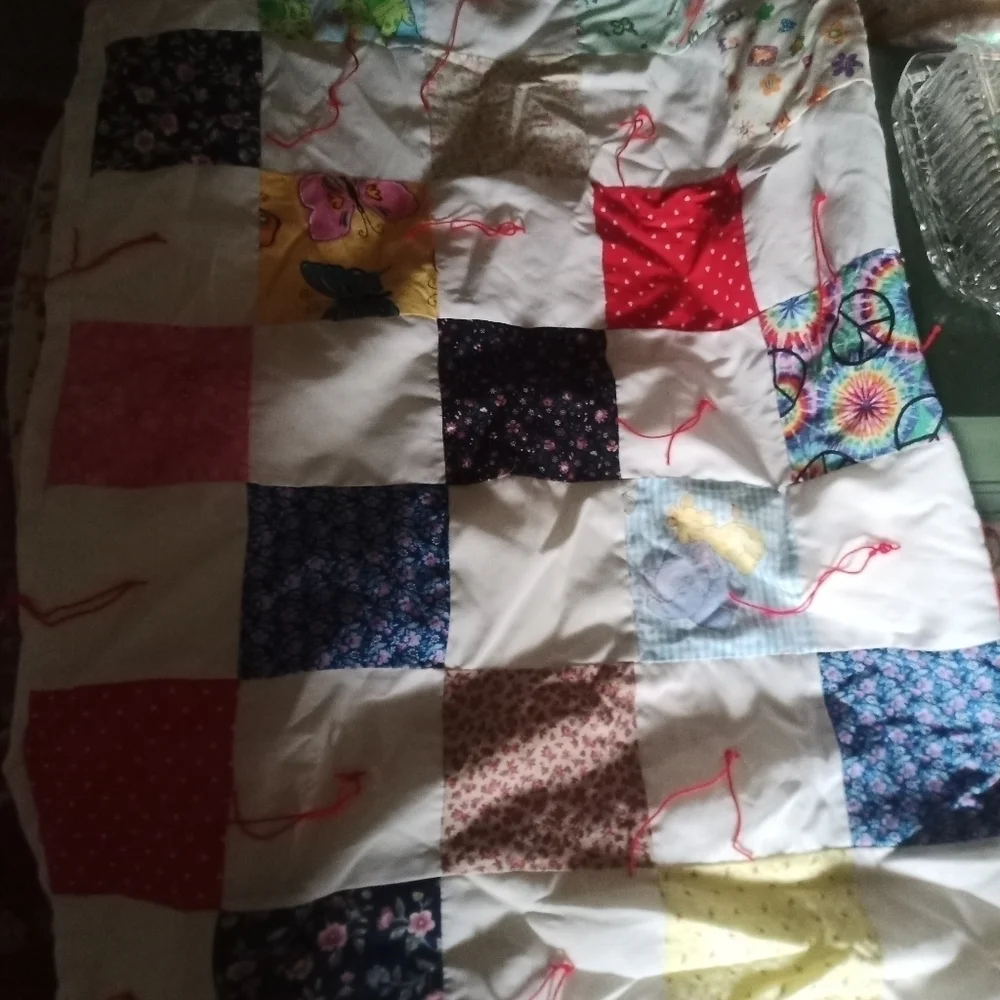 Handmade Patchwork Baby Size Quilt 30